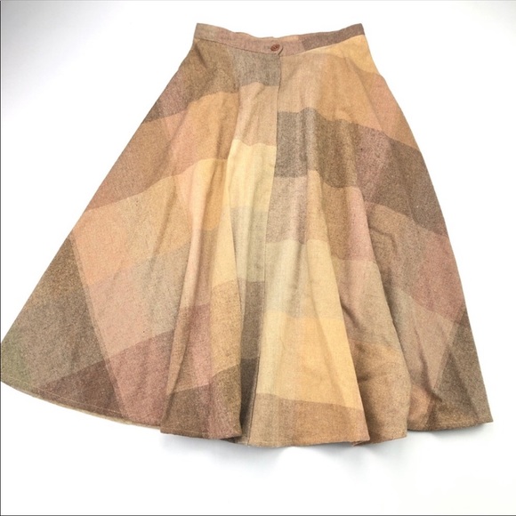 Vintage Wool Circle Skirt Black Multi Color EUC - Picture 5 of 6